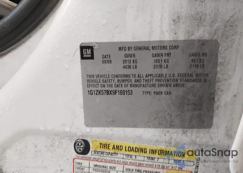 2009 Chevrolet Malibu Ltz z USA, uszkodzony, nr VIN 1G1ZK57BX9F160153